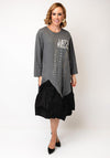 Serafina Collection One Size Contrast Fabric Dress, Grey