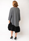 Serafina Collection One Size Contrast Fabric Dress, Grey