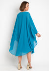 Serafina Collection Embellished Neck Tunic Dress, Turquoise