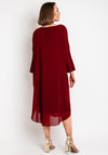 Serafina Collection Embellished Neck Tunic Dress, Wine