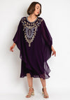 Serafina Collection Embellished Tunic Dress, Purple
