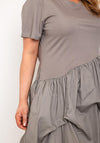 Natalia Collection One Size Taffeta Skirt Midi Dress, Mushroom