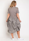 Natalia Collection One Size Taffeta Skirt Midi Dress, Mushroom