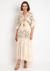 Seventy1 One Size Floral Embroidered Maxi Dress, Ecru