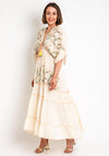 Seventy1 One Size Floral Embroidered Maxi Dress, Ecru