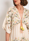 Seventy1 One Size Floral Embroidered Maxi Dress, Ecru