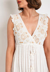 Seventy1 One Size Embroidered Maxi Dress, Ecru