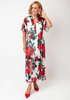 Serafina Collection Floral V Neck Maxi Dress, Red