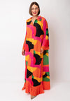 Serafina Collection One Size Abstract Print Shirt Dress, Orange