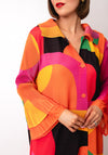 Serafina Collection One Size Abstract Print Shirt Dress, Orange