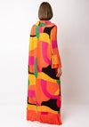 Serafina Collection One Size Abstract Print Shirt Dress, Orange