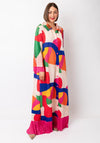 Serafina Collection One Size Abstract Print Shirt Dress, Pink
