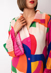 Serafina Collection One Size Abstract Print Shirt Dress, Pink