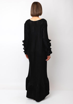 Serafina Collection One Size Plisse Maxi Dress, Black