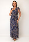 Serafina Collection One Size Geometric Print Maxi Dress, Blue Multi