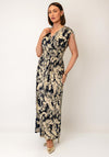 Serafina Collection One Size Botanic Print Maxi Dress, Navy Multi