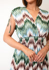 Serafina Collection One Size Geometric Print Maxi Dress, Green Multi