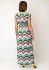Serafina Collection One Size Geometric Print Maxi Dress, Green Multi