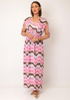 Serafina Collection One Size Geometric Print Maxi Dress, Pink Multi