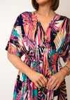 Serafina Collection One Size Abstract Print Midi Dress, Purple Multi