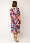 Serafina Collection One Size Abstract Print Midi Dress, Purple Multi