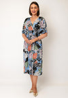 Serafina Collection One Size Foil Print Floral Dress, Blue