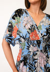 Serafina Collection One Size Foil Print Floral Dress, Blue
