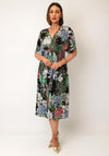 Serafina Collection One Size Foil Print Floral Dress, Green