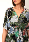 Serafina Collection One Size Foil Print Floral Dress, Green