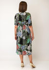 Serafina Collection One Size Foil Print Floral Dress, Green