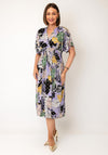 Serafina Collection One Size Foil Print Floral Dress, Lilac