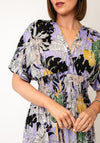 Serafina Collection One Size Foil Print Floral Dress, Lilac