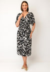 Serafina Collection One Size Abstract with Foil Maxi Dress, Black Multi