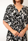 Serafina Collection One Size Abstract with Foil Maxi Dress, Black Multi
