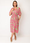Serafina Collection One Size Abstract Print Maxi Dress, Pink Multi