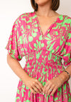 Serafina Collection One Size Abstract Print Maxi Dress, Pink Multi