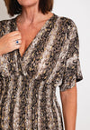Serafina Collection One Size Reptile Print Maxi Dress, Black Gold