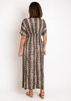 Serafina Collection One Size Reptile Print Maxi Dress, Black Gold