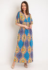Serafina Collection One Size Ornate Print Maxi Dress, Blue Multi