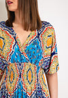 Serafina Collection One Size Ornate Print Maxi Dress, Blue Multi