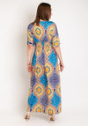 Serafina Collection One Size Ornate Print Maxi Dress, Blue Multi