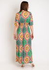 Serafina Collection One Size Ornate Print Maxi Dress, Green Multi