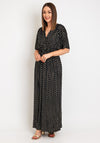 Serafina Collection One Size Polka Dot Maxi Dress, Black