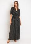 Serafina Collection One Size Polka Dot Maxi Dress, Black