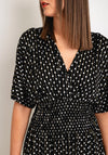 Serafina Collection One Size Polka Dot Maxi Dress, Black