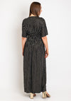 Serafina Collection One Size Polka Dot Maxi Dress, Black