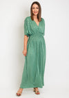 Serafina Collection One Size Polka Dot Maxi Dress, Green