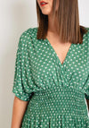 Serafina Collection One Size Polka Dot Maxi Dress, Green