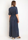 Serafina Collection One Size Polka Dot Maxi Dress, Navy