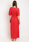 Serafina Collection One Size Polka Dot Maxi Dress, Red